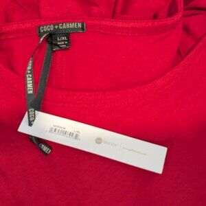 NWT Coco + Carmen Double Layer Tunic Size L/XL Red